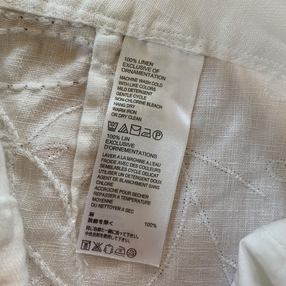 EUC Tommy Bahama Embroidered White Linen Shorts Size 2 - Picture 6 of 6